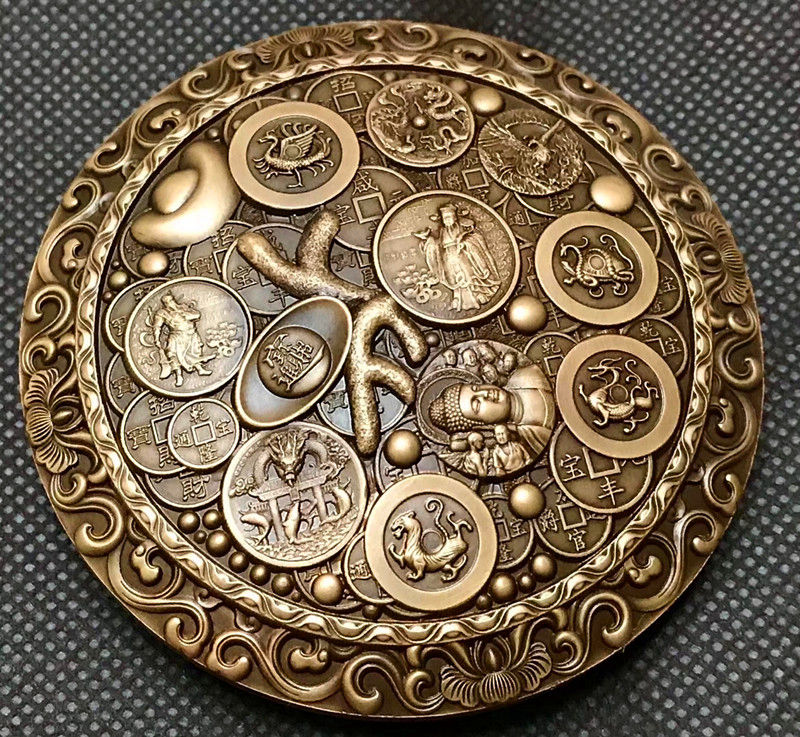 聚宝盆双金属铜章