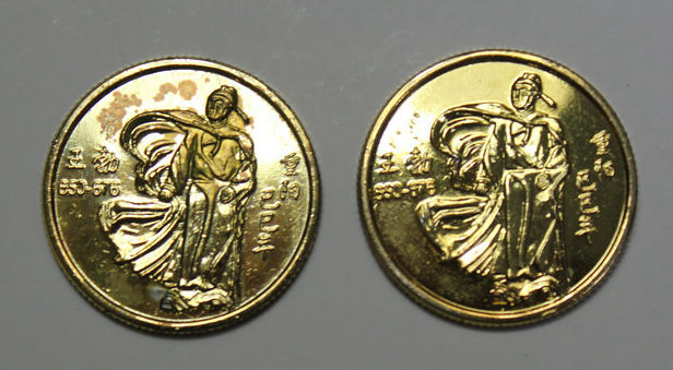 南昌造币厂 1989年滕王阁纯铜渡金纪念章