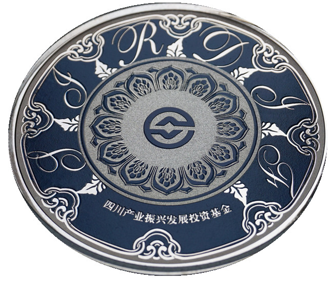 成都印钞公司长城金银精炼厂《四川产业振兴发展投资基金双色80克纯银纪念章》